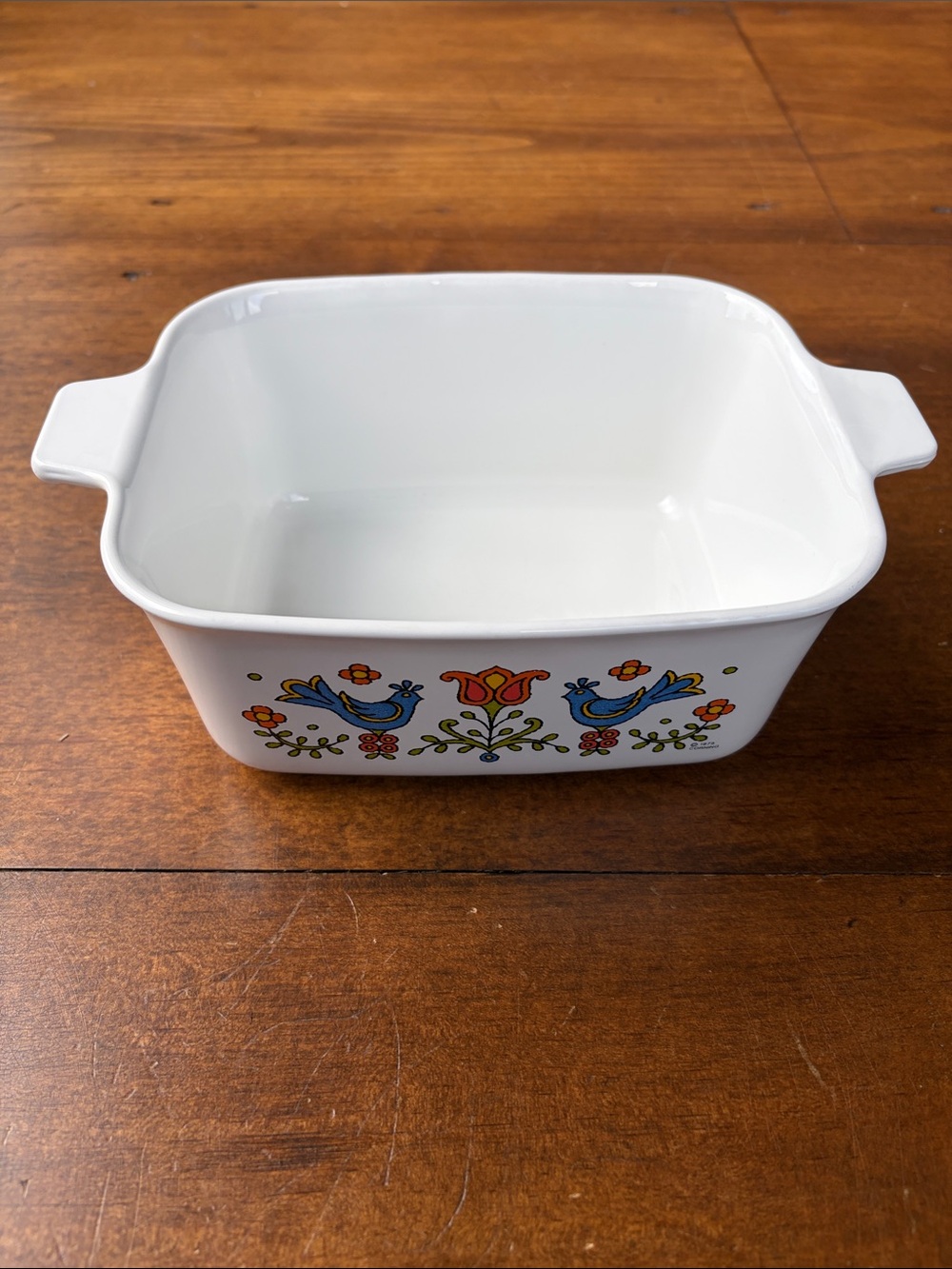Pyrex Corning Ware Country Festival Friendship Birds Bake Loaf Dish P4B 1975